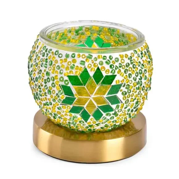 Clearance - Homesmart Turkish Inspired Mosaic Glass Table Lamp 4.13” T - Picture 2 of 5